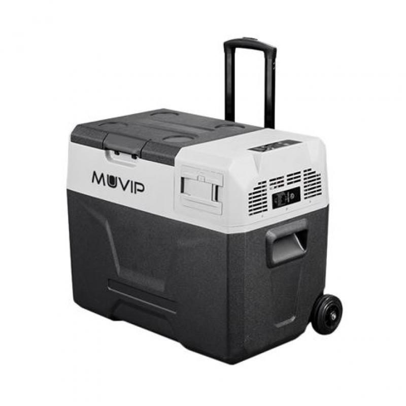 Muvip Nevera Portatil con Compresor - Capacidad 30 litros - Proteccion para bateria - Luz led interior - Conexion 12/24/220V - P