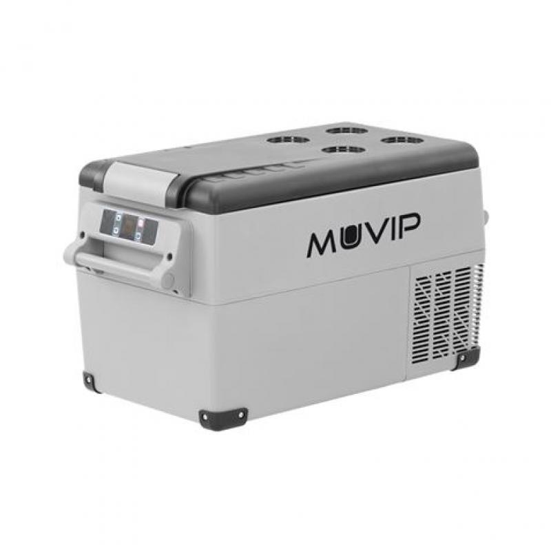 Muvip Nevera Portatil de Compresor 35L - Proteccion Bateria Vehiculo - Luz LED - Temperatura -20º/+20º - Conexion 12/24/220V - C