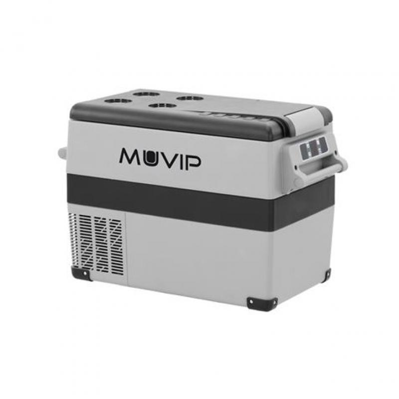 Muvip Nevera Portatil de Compresor 45L - Luz LED Interior - Proteccion Bateria Vehiculo - Temperatura -20º/+20º - Conexion 12/24