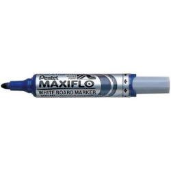 Pentel Maxiflo Rotulador para Pizarra Blanca - Regulacion del Flujo de Tinta - Punta Redonda - Ancho de Linea 2,5mm - 50% de Mat