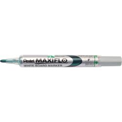 Pentel Maxiflo Rotulador para Pizarra Blanca - Punta de Bala - Ancho de Linea 2mm - Regulacion del Flujo de Tinta - 50% de Mater