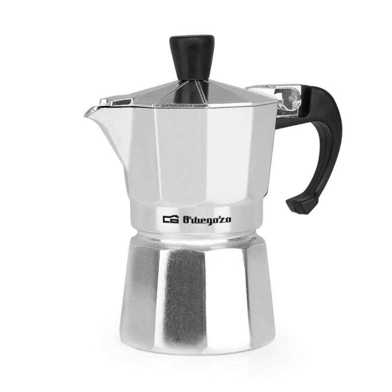 Orbegozo KF 100 Cafetera Italiana Compacta - Delicioso Cafe en una Taza - Mango Ergonomico - Valvula de Seguridad - Facil Limpie