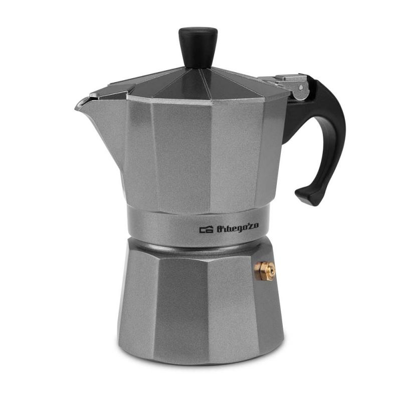 Orbegozo KFS 320 Cafetera de Aluminio para 3 Tazas - Rapida - Eficiente y Segura - Ideal para Cocinas Electricas - a Gas o de Vi