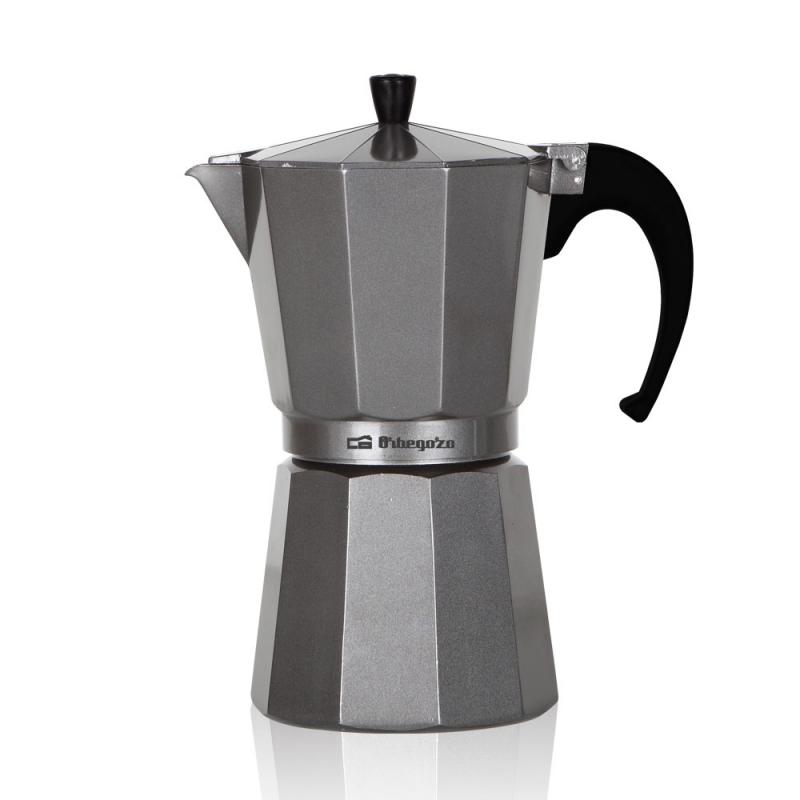 Orbegozo KFS 620 Cafetera de Aluminio Silver - Capacidad para Seis Tazas - Asa Ergonomica - Valvula de Seguridad - Ideal para Pr