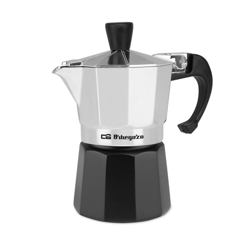 Orbegozo KFM 130 Cafetera de Aluminio Aromatica - Capacidad para una Taza - Segura y Facil de Manipular - Compatible con Diferen