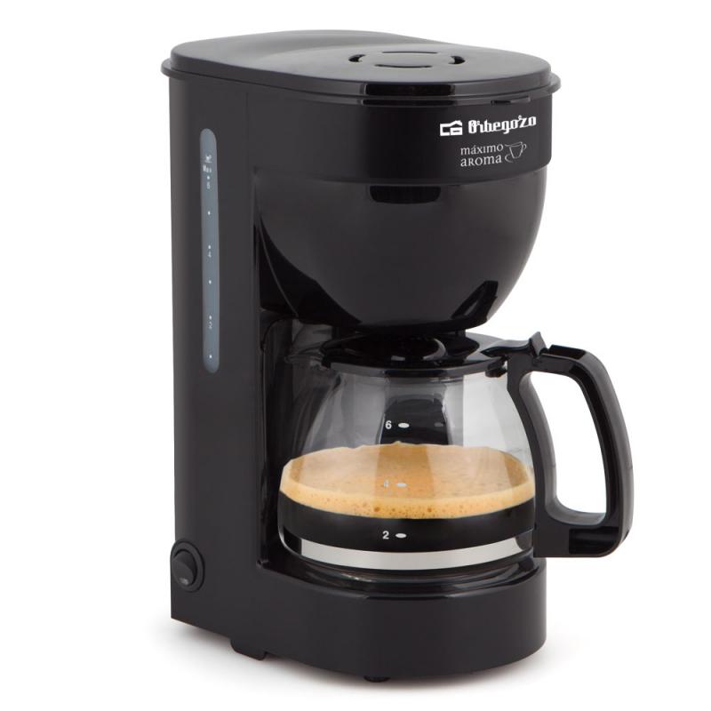 Orbegozo CG 4014 Cafetera de Goteo Negra - Disfruta de 6 Tazas de Cafe Caliente con Rapidez y Comodidad - Filtro Permanente - Ja