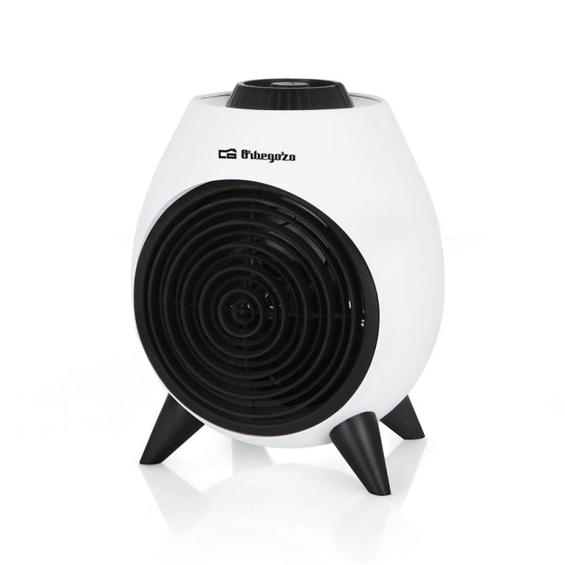 Orbegozo FH 5037 Calefactor Portatil - Potente y Seguro Calefactor con 2 Niveles de Potencia - Funcion Ventilador y Termostato R