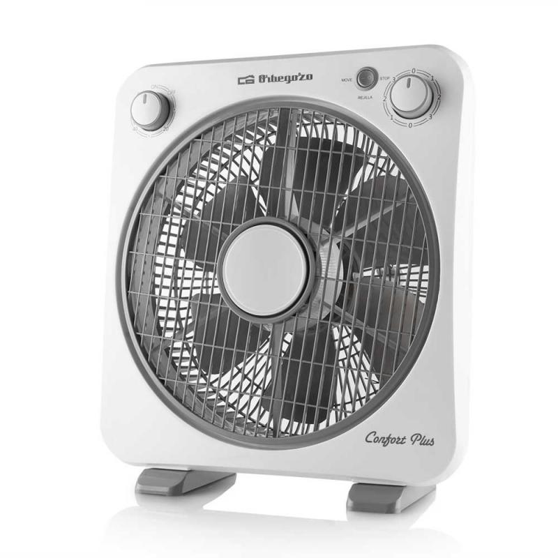 Orbegozo BF 0138 Ventilador Box Fan - Refresca y Ventila con Potencia y Silencio - Portatil y Practico - Temporizador de 60min