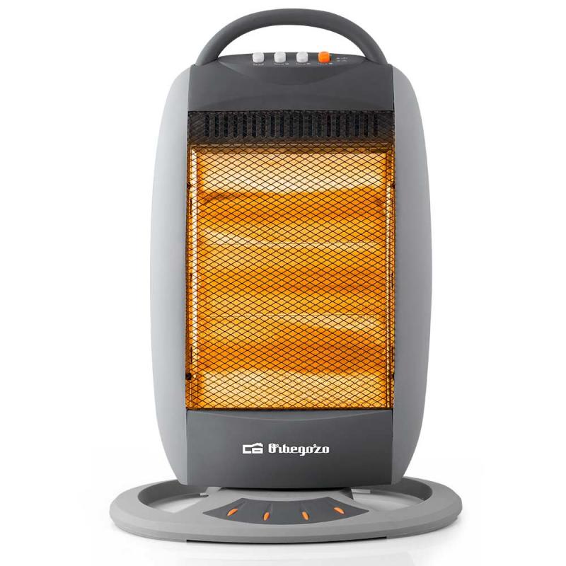 Orbegozo BP 5008 Calentador Halogeno Portatil - Potencia de 1200W - Silencioso - Emision Instantanea de Calor - Sistema de Segur