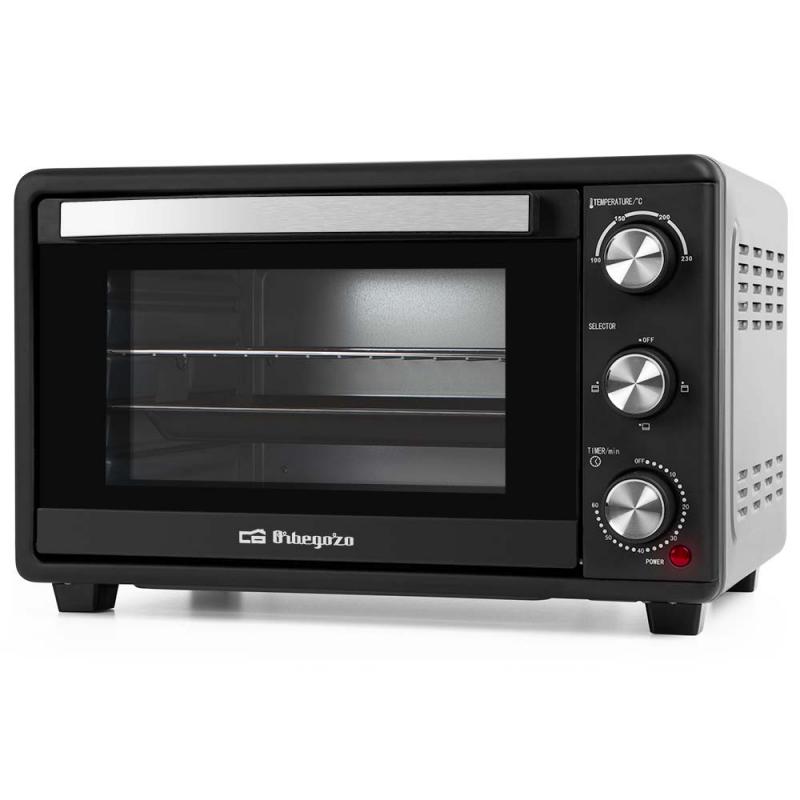 Orbegozo HO 255 Horno Electrico Multifuncion - Capacidad 25L - Potencia 1500W - Selector de Temperatura 100º-230º - Temporizador