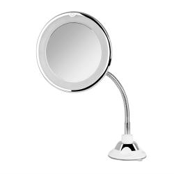 Orbegozo ESP 1020 Espejo Cosmetico con Luz LED - Aumento 10X - Brazo Extensible 29cm - Orientacion 360º - Ventosa Ajustable - Di