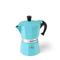 Orbegozo KFR 345 Cafetera de Aluminio - Prepara 3 Tazas de Cafe en Minutos - Compatible con Diferentes Tipos de Cocinas - Mango 