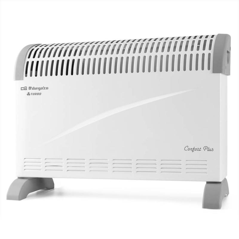 Orbegozo Convector Cvt-2000 Turbo - Potente Calefaccion Homogenea y Rapida Interruptores Luminosos - Termostato Regulable - Prot