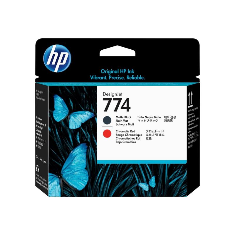 HP 774 Cabezal de Impresion Original - Negro Mate, Rojo Cromatico - P2V97A