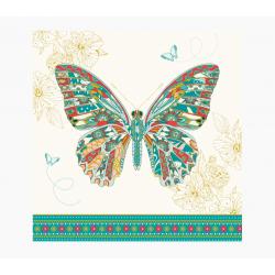 Pictura Tarjeta Arabesque - 16x16cm - Tematica Mariposa - Tarjeta Triptica sin Envoltorio - Incluido Sobre Blanco - Papel con Ce