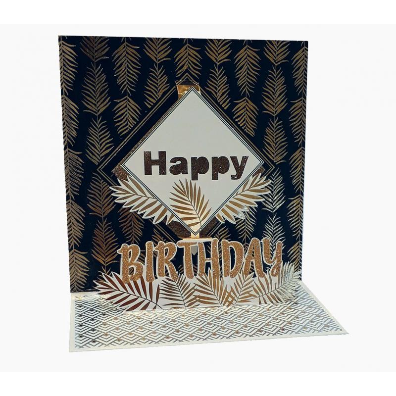 Pictura Tarjeta 3D Pop-Up - 16x16cm - Tematica Cumpleaños - Embolsada Individualmente en Celofan - Incluido Sobre Blanco - Papel