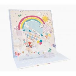 Pictura Tarjeta 3D Pop-Up - 16x16cm - Tematica Cielo - Embolsada Individualmente - Incluye Sobre Blanco - Papel con Certificacio