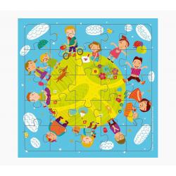 Pictura Tarjeta Puzzle - 15.5x15.5cm - Tematica Infantil - 25 Piezas - Incluye Sobre Blanco - Certificacion FSC