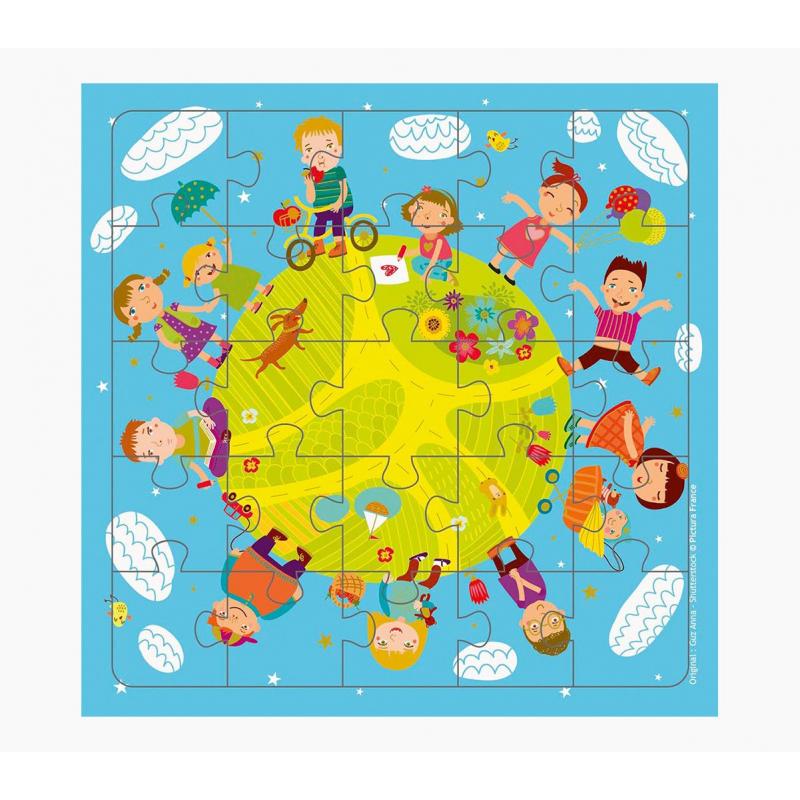 Pictura Tarjeta Puzzle - 15.5x15.5cm - Tematica Infantil - 25 Piezas - Incluye Sobre Blanco - Certificacion FSC