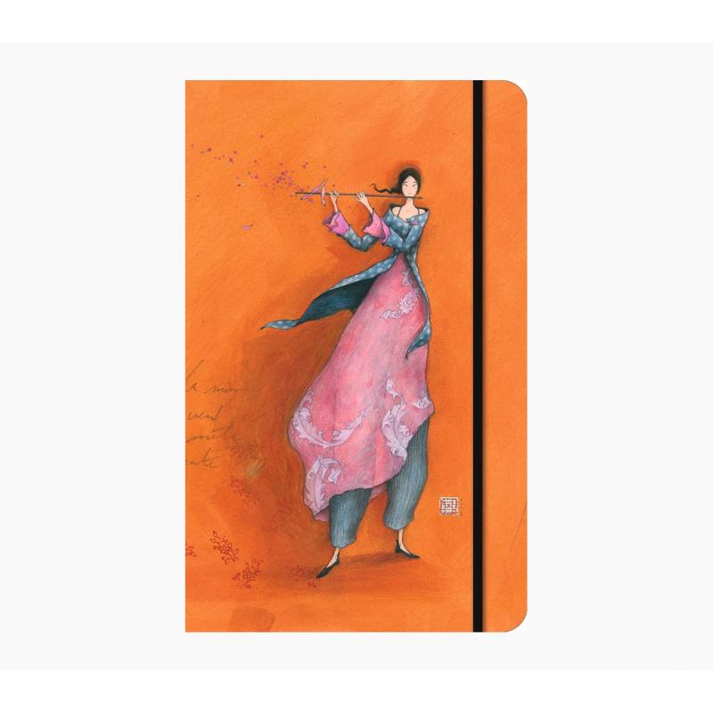 Pictura Gaëlle Boissonnard Cuaderno de Tapa Dura - 13x21cm - Cierre con Cinta Elastica - Cinta de Raso para Marcar La Pagina - 1