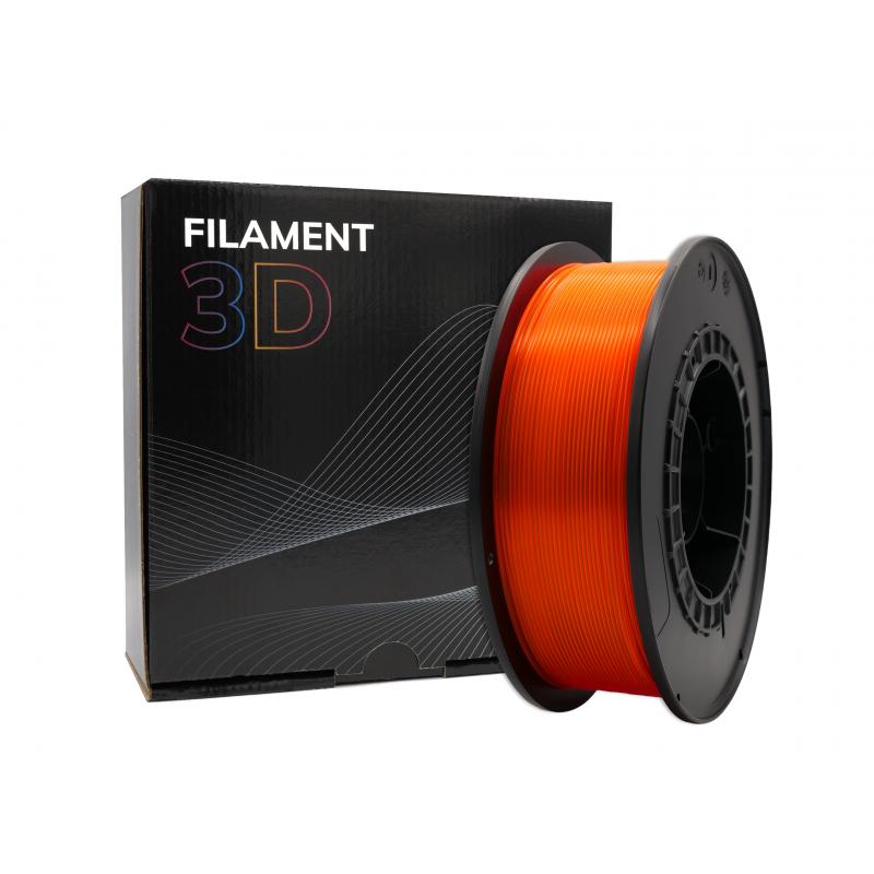 Filamento 3D PLA - Diametro 1.75mm - Bobina 1kg - Color Naranja Fluorescente