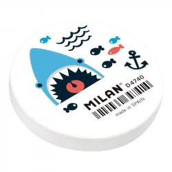 Milan 4740 Edicion Shark Attack Goma de Borrar Redonda Flexible - Miga de Pan - Caucho Sintetico - Envueltas Individualmente - C