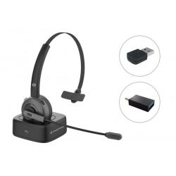 Conceptronic Auricular Mono Bluetooth con Microfono Giratorio y Flexible - Cancelacion de Ruido - Adaptador de Audio Bluetooth -