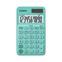 Casio SL-310UC Calculadora de Bolsillo - Calculo de Impuestos - Pantalla LCD de 10 Digitos - Solar y Pilas - Color Verde