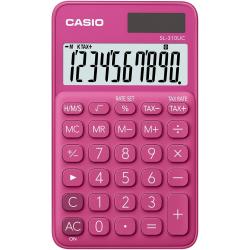 Casio SL-310UC Calculadora de Bolsillo - Calculo de Impuestos - Pantalla LCD de 10 Digitos - Solar y Pilas - Color Rojo