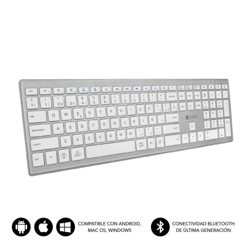 Subblim Teclado Bluetooth Multidispositivo - Diseño Elegante y Compacto - Teclado Numerico Incorporado - Conectividad Bluetooth 