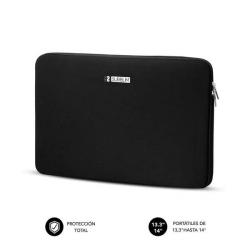 Subblim Business Laptop Sleeve Neoprene Funda para Portatiles hasta 14" - Fabricada en Neopreno - Delgada y Ligera - Doble Crema