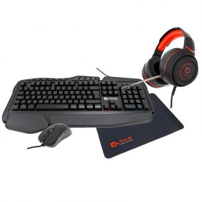 Talius Pack Gaming V2 Teclado USB Multimedia + Raton USB 3200dpi + Auriculares Jack 3.5mm + Alfombrilla - Iluminacion RGB - Colo