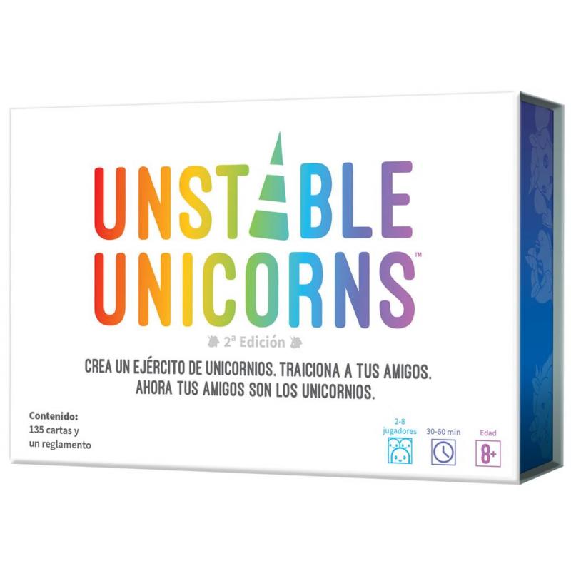 Unstable Unicorns Juego de Cartas - Tematica Fantasia  - De 2 a 8 Jugadores - A partir de 8 Años - Duracion 30-60min. aprox.