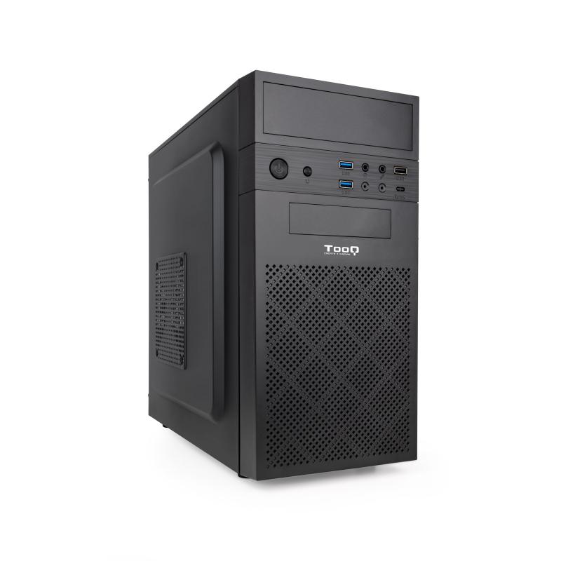 Tooq Caja Minitorre Micro-ATX/Mini-ITX - Tamaño Disco Soportado 3.5", 2.5" - USB3.0, 2.0, Audio HD, Lector de Tarjetas - Ventila