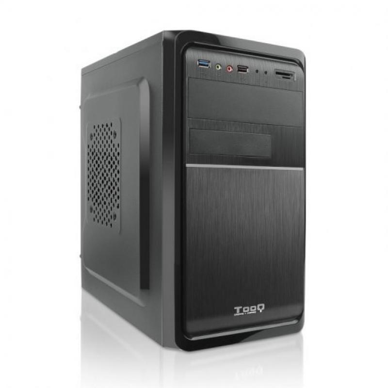 Tooq Caja Mini Torre Micro ATX - Fuente de Alimentacion 500W - 3x HDD3,5 + 1x SDD2,5 + 1x HDD5.25 - USB-2.0, USB 3.0, SD y Micro