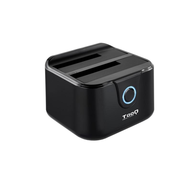 Tooq Docking Station USB 3.0 - HDD/SSD 2.5", 3.5" SATA I,II,III - Boton de Clonacion - Copia de Seguridad - Color Negro