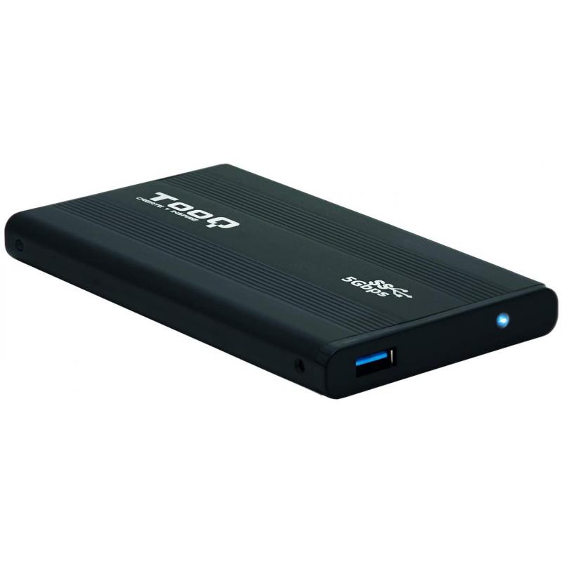 Tooq Carcasa Externa HDD/SDD 2.5" hasta 9,5mm SATA USB 3.0 - Color Negro