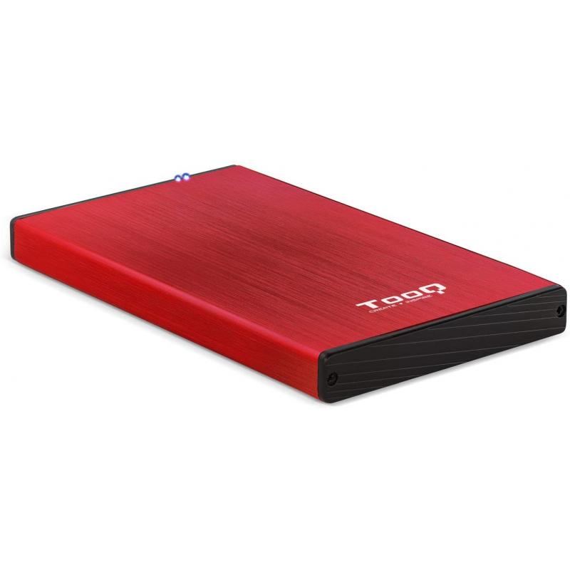 Tooq Carcasa Externa HDD/SDD 2.5" hasta 9,5mm SATA USB 3.0 - Color Rojo