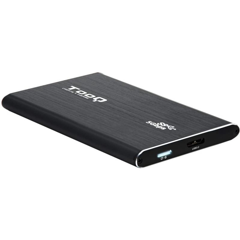 Tooq Carcasa Externa HDD/SDD 2.5" hasta 7,0mm SATA USB 3.0/3.1 Gen 1 - Color Negro