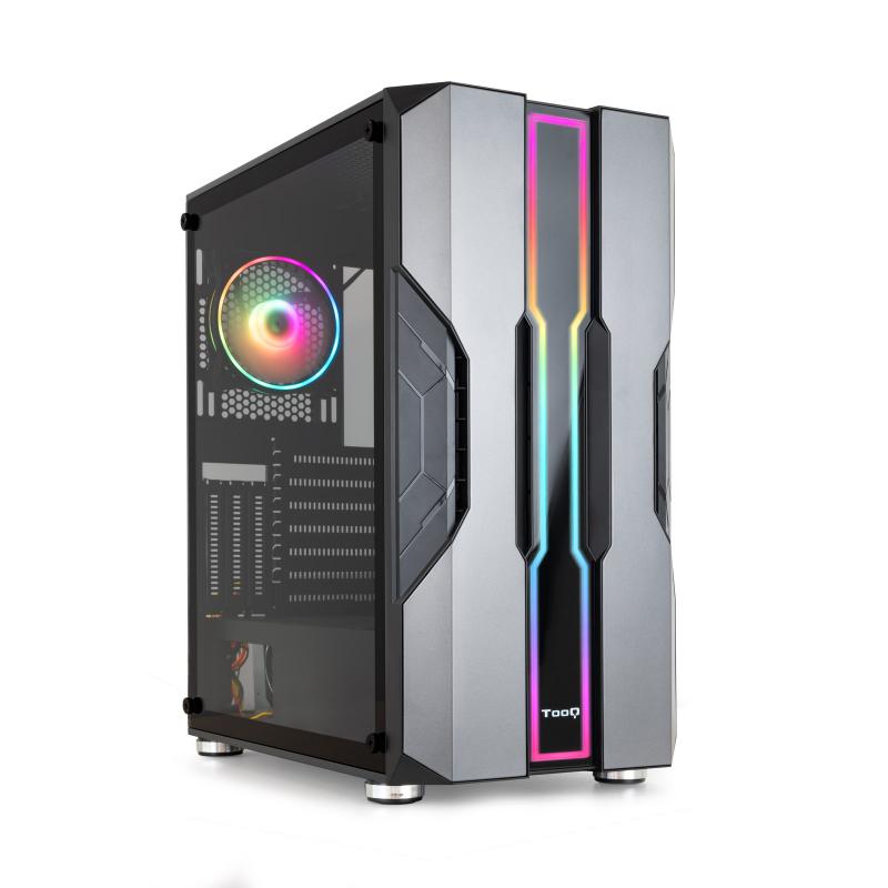 Tooq Nightcity Caja Semitorre Gaming EATX/ATX/Micro-ATX/Mini-ITX - Panel Lateral Cristal Templado - Tamaño Disco Soportado 3.5",