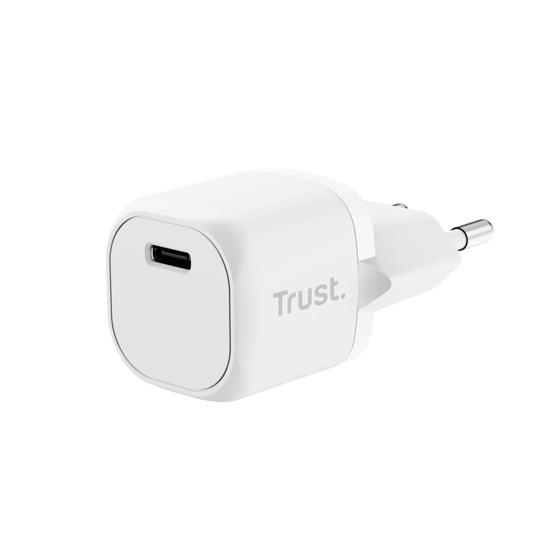 Trust Cargador USB-C 20W Ultrarreducido - Potente Salida de 20W - Compatible con Carga PD y PPS - Protecciones Contra Sobrecarga