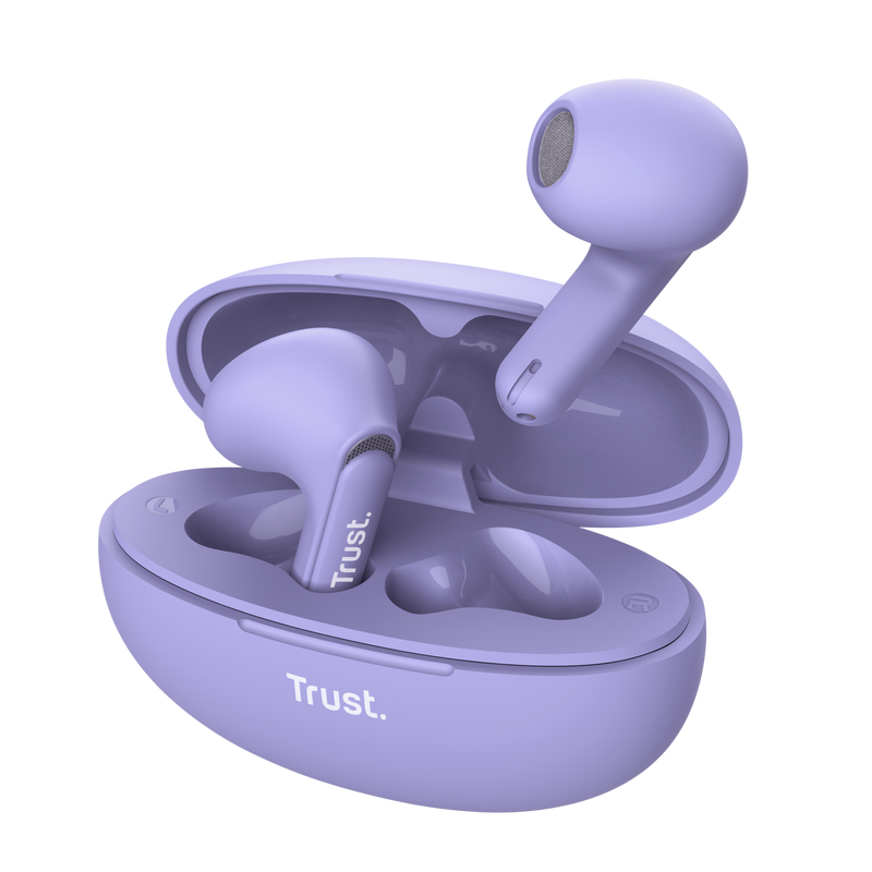 Trust Auriculares Inalambricos Yavi - Inalambricos, Bluetooth - ENC - Color Morado