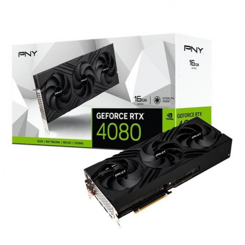 PNY GeForce RTX 4080 Verto Tarjeta Grafica 16GB GDDR6X DLSS3 Triple Fan - PCIe 4.0, HDMI, DisplayPort