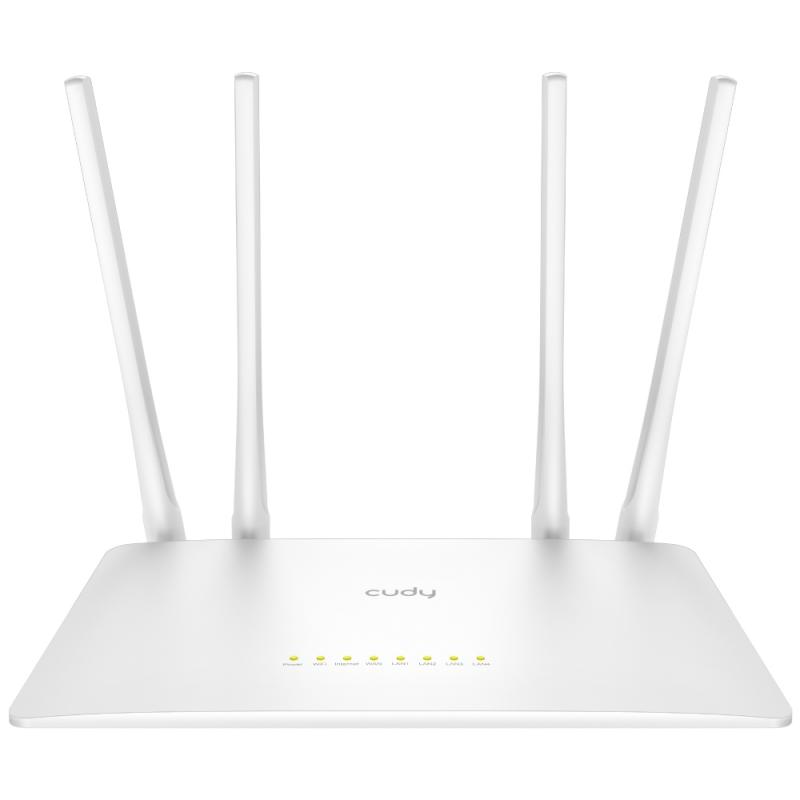 Cudy WR1200 Smart Router WiFi AC1200 Doble Banda - 1x Puerto Wan 100/10 Mbps y 4x Puertos Lan 100/10 Mbps - 4 Antenas Externas