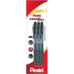Pentel EnerGel X Pack de 3 Boligrafos de Bola Retractiles Tinta Gel - Punta 0.7mm - Trazo 0.35mm - Recargable - Grip de Agarre -
