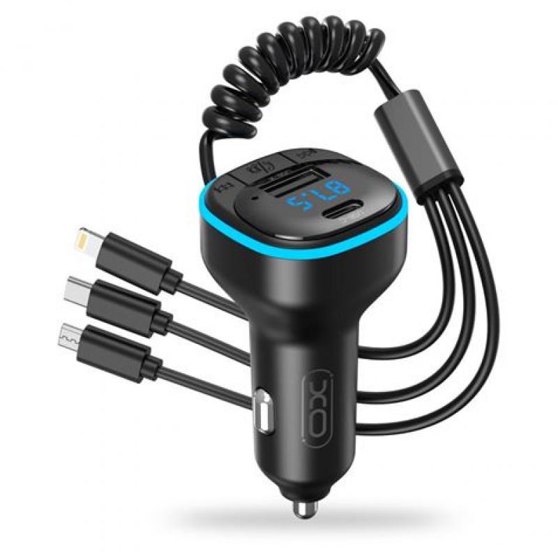 XO Adaptador Bluetooth para Coche - Conexion Inalambrica 50 - Reproduce Desde Smartphone y Pendrive - Puerto USB y Tipo C - Func