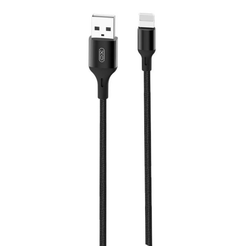 XO Cable USB-A Macho a Lightning - Carga + Transmision de Datos Alta Velocidad - 2.4A - 2m - Color Negro