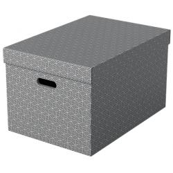 Esselte Pack de 3 Cajas Grandes de Almacenamiento con Tapa 355x305x510mm - Carton 100% Reciclado y Reciclable - Asas Integradas 