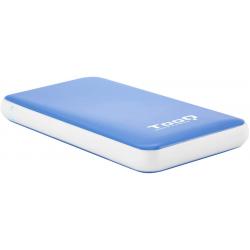 Tooq Carcasa Externa HDD/SDD 2.5" hasta 9.5mm SATA USB 3.0/3.1 Gen 1 - Sin Tornillos - Color Azul/Blanco