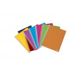 Ancor Classic Stripes Cuaderno Espiral Tamaño Folio Raya Horizontal - 80 Hojas 90gr - Tapa de Plastico - Colores Surtidos
